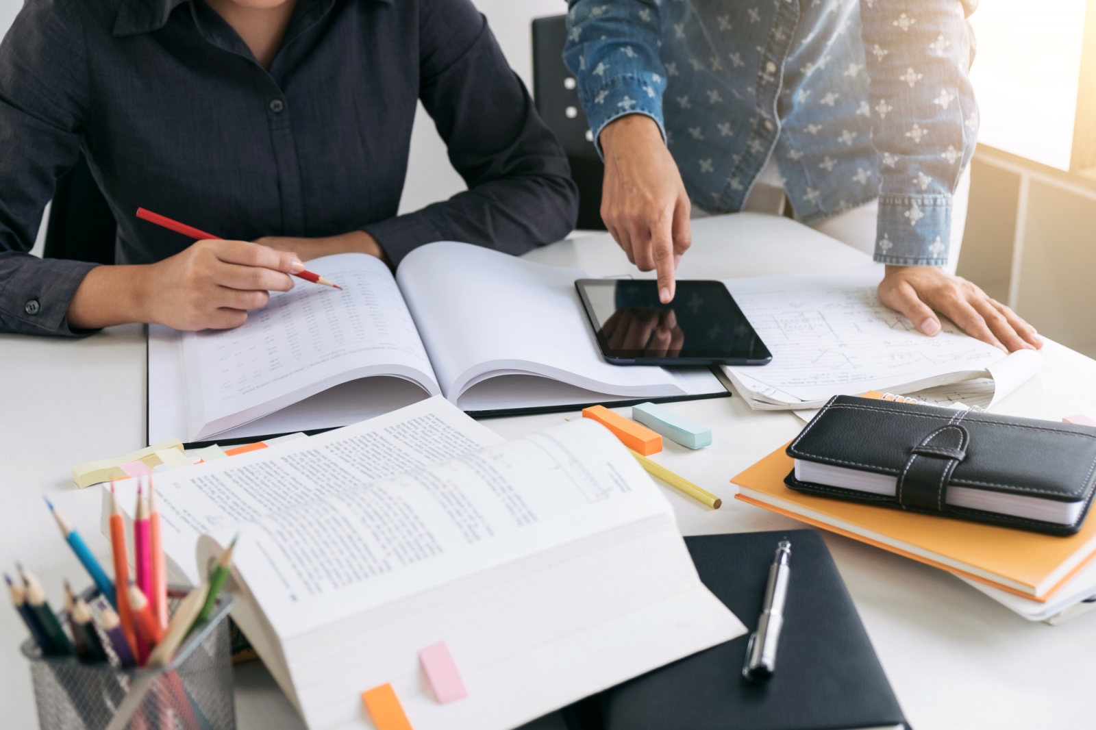 Coursework session with students